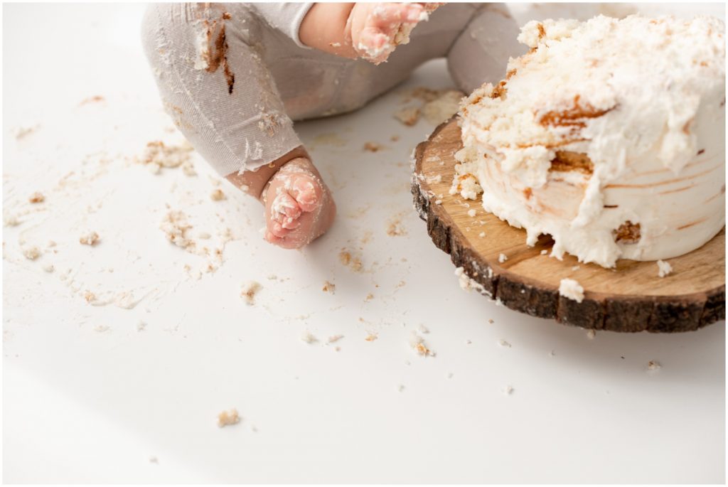 Gahanna Ohio Cake Smash Photographer | Simple Woodland First Birthday